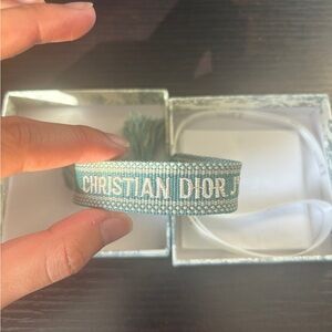 *USED* Christian Dior Aquamarina Woven Friendship Bracelet